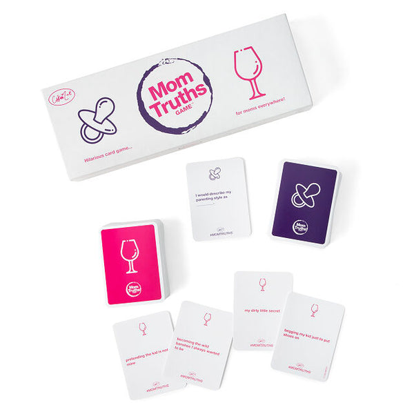 Cat & Nat's Mom Truths social game in a box with cards spread